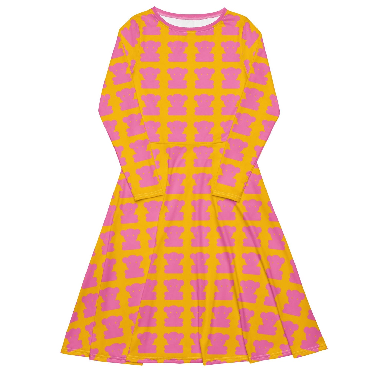 Midi Dress - SWEET TEDDY pink yellow