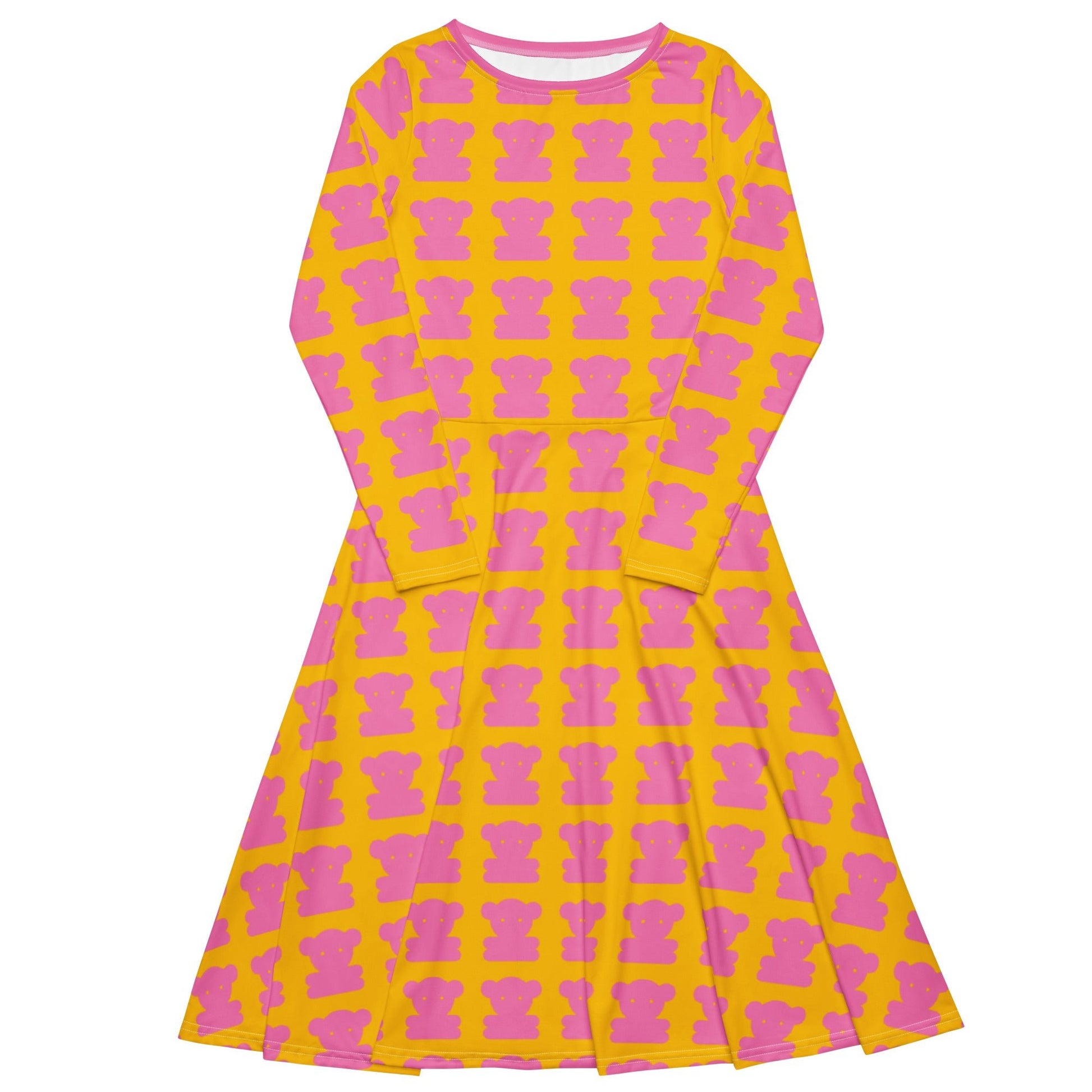Midi Dress - SWEET TEDDY pink yellow