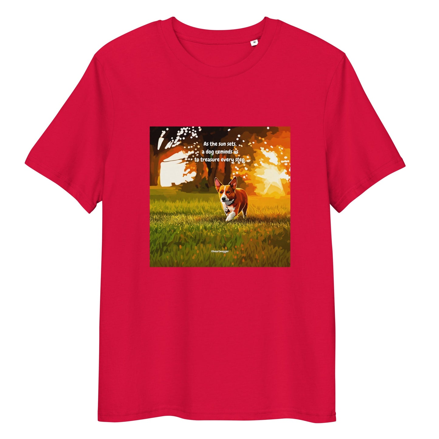 T-Shirt - As the sun sets, a dog reminds us to treasure every step Red