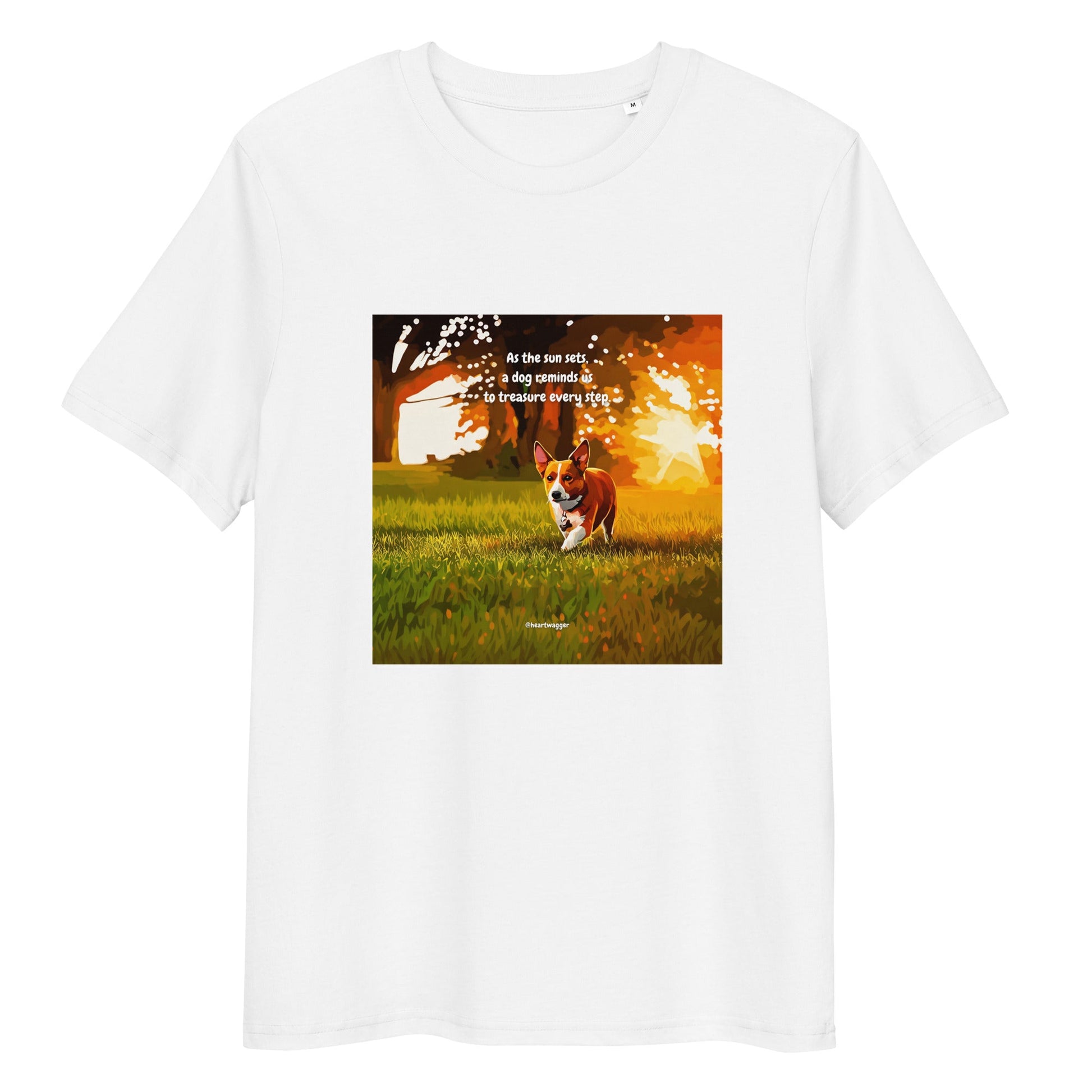 T-Shirt - As the sun sets, a dog reminds us to treasure every step White