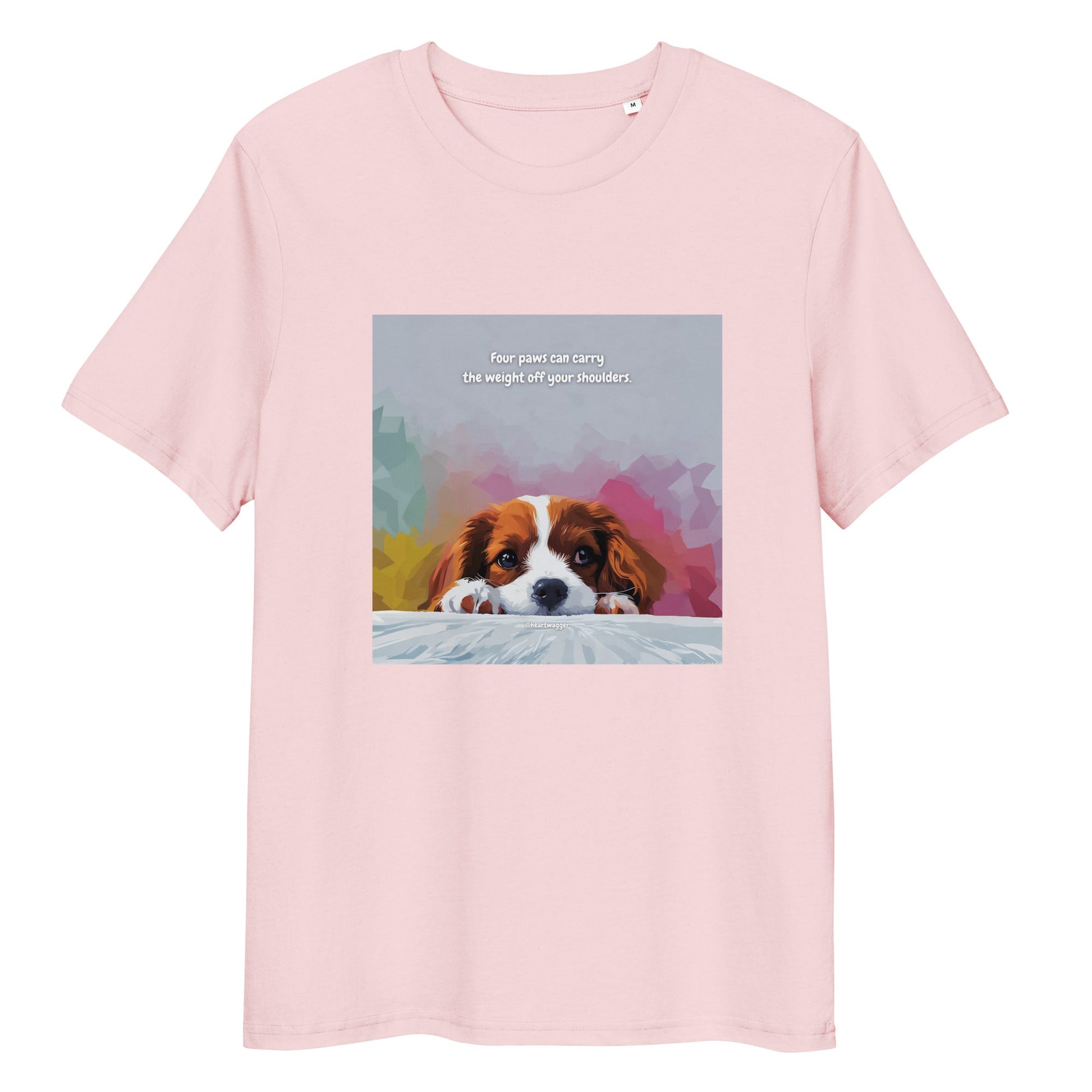 T-Shirt - Four paws can carry the weight off your shoulders Cotton Pink