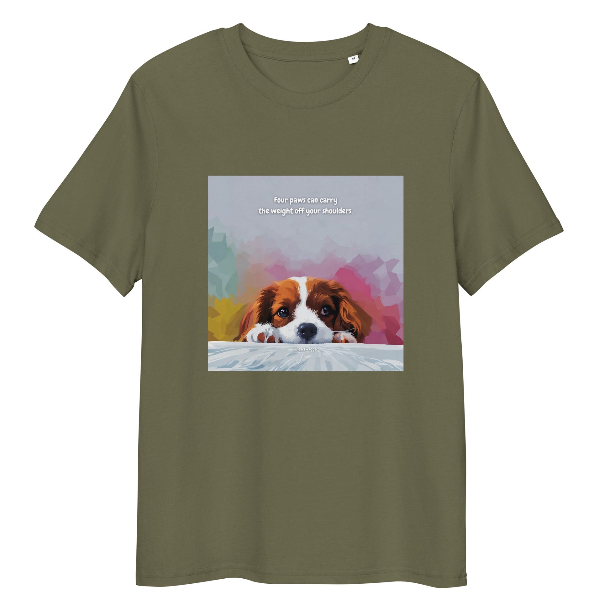 T-Shirt - Four paws can carry the weight off your shoulders Khaki