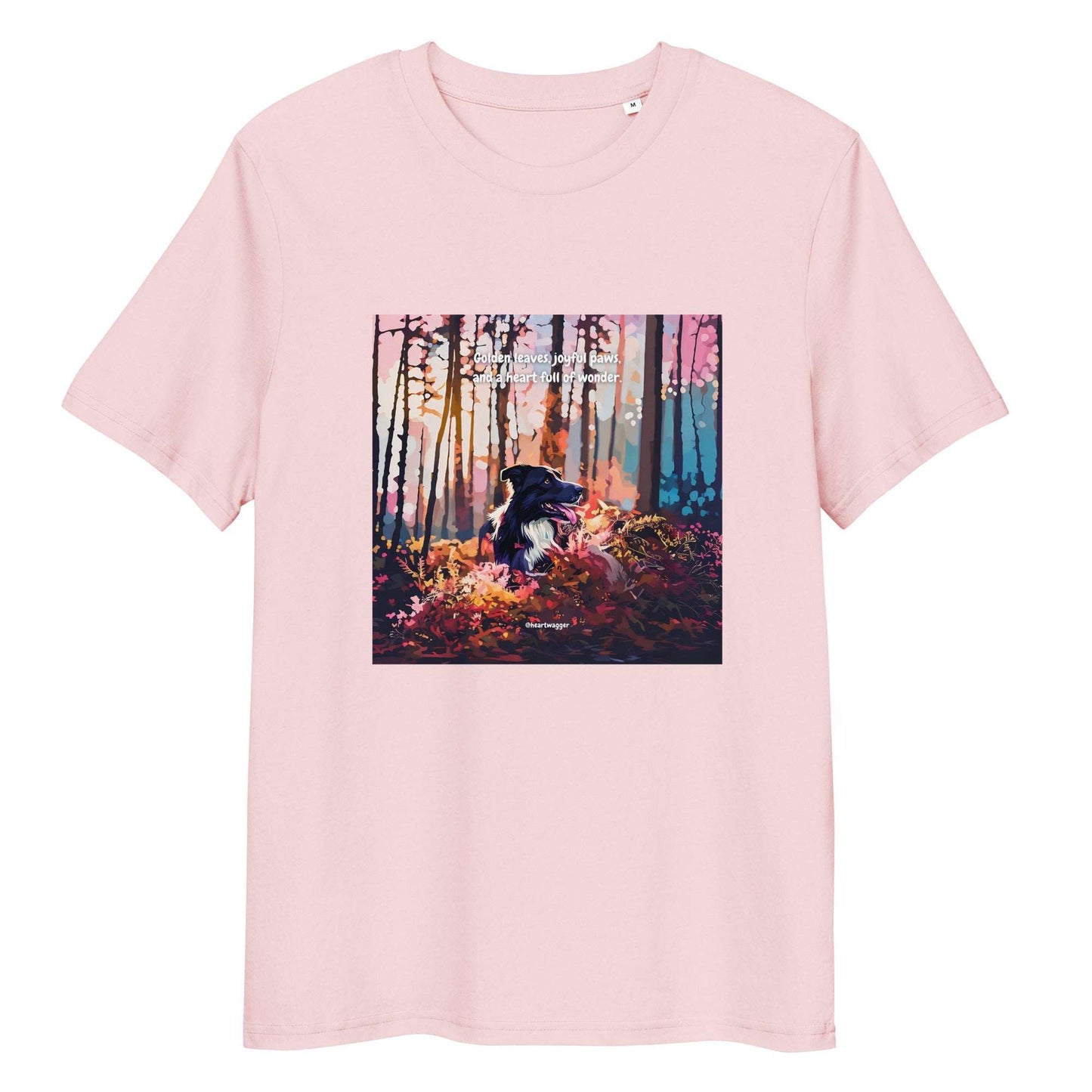 T-Shirt - Golden leaves, joyful paws, and a heart full of wonder Cotton Pink