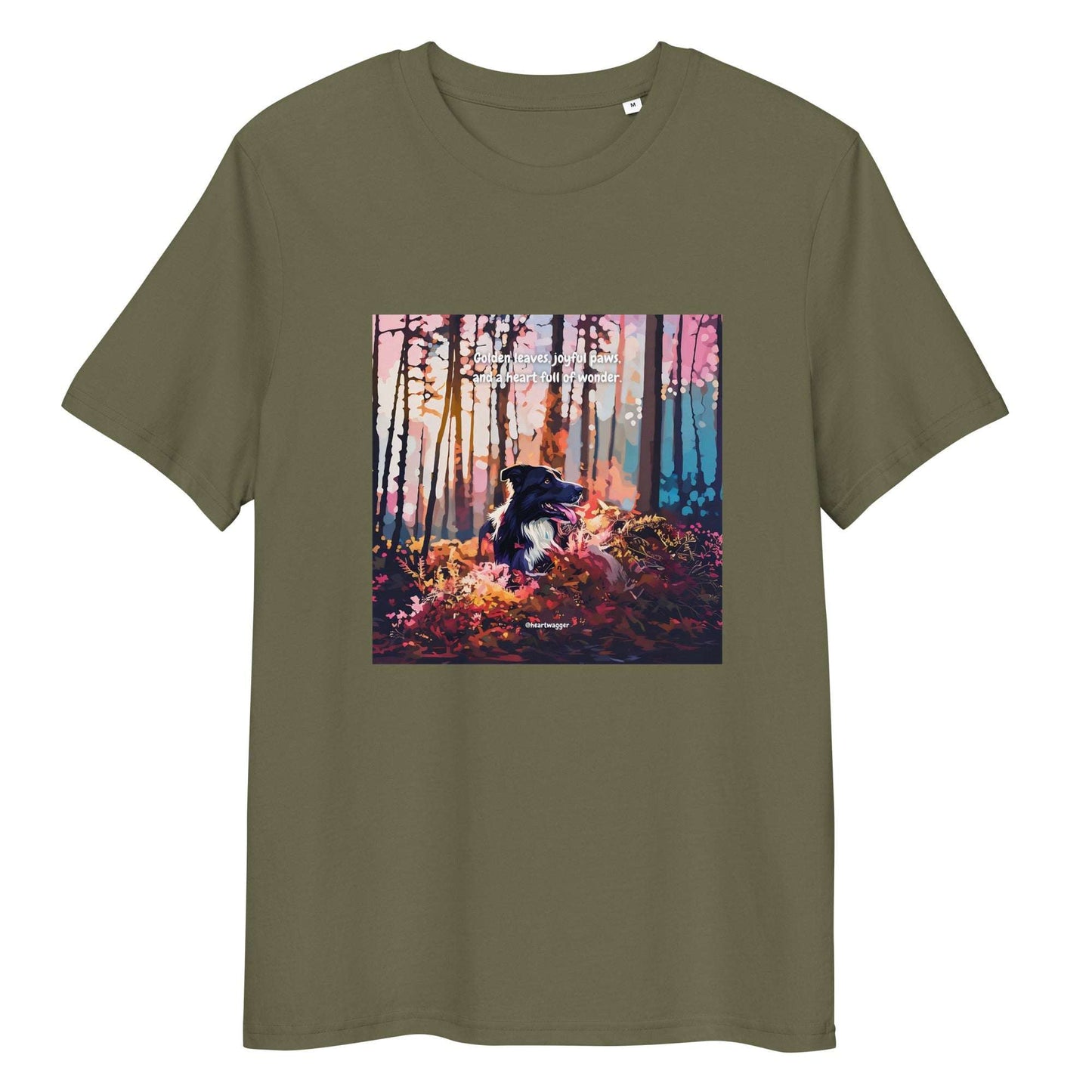 T-Shirt - Golden leaves, joyful paws, and a heart full of wonder Khaki