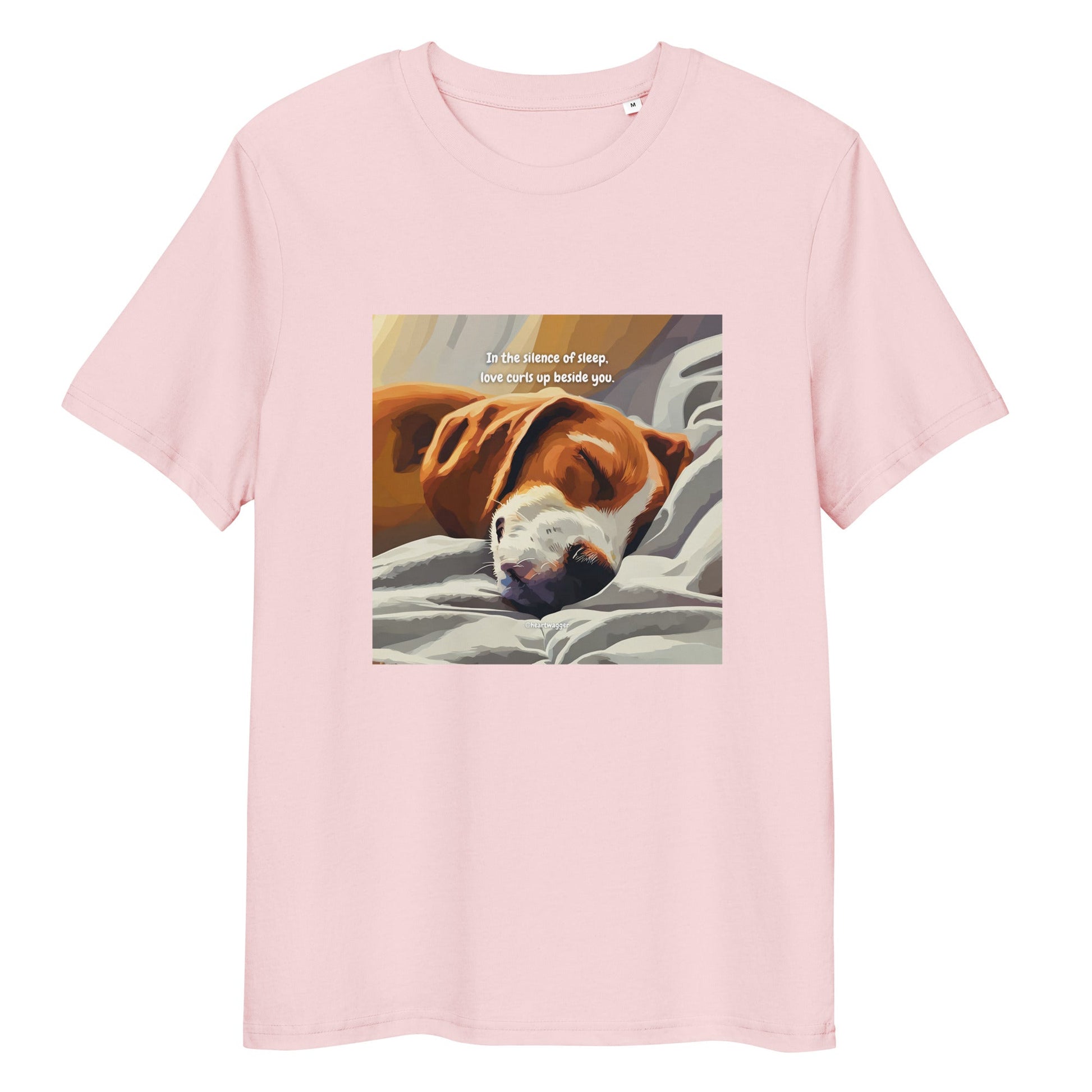 T-Shirt - In the silence of sleep, love curls up beside you Cotton Pink