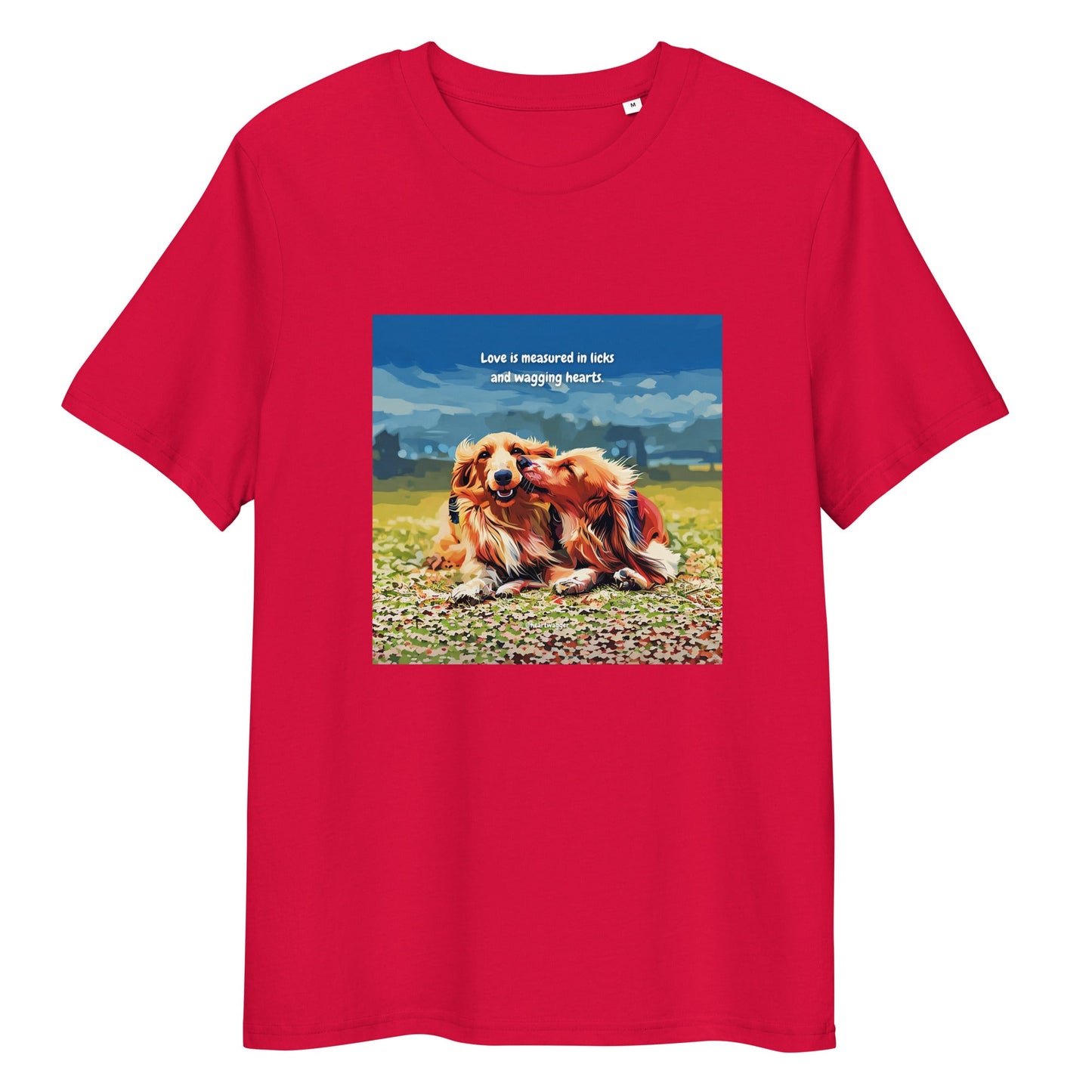 T-Shirt - Love is measured in licks and wagging hearts Red
