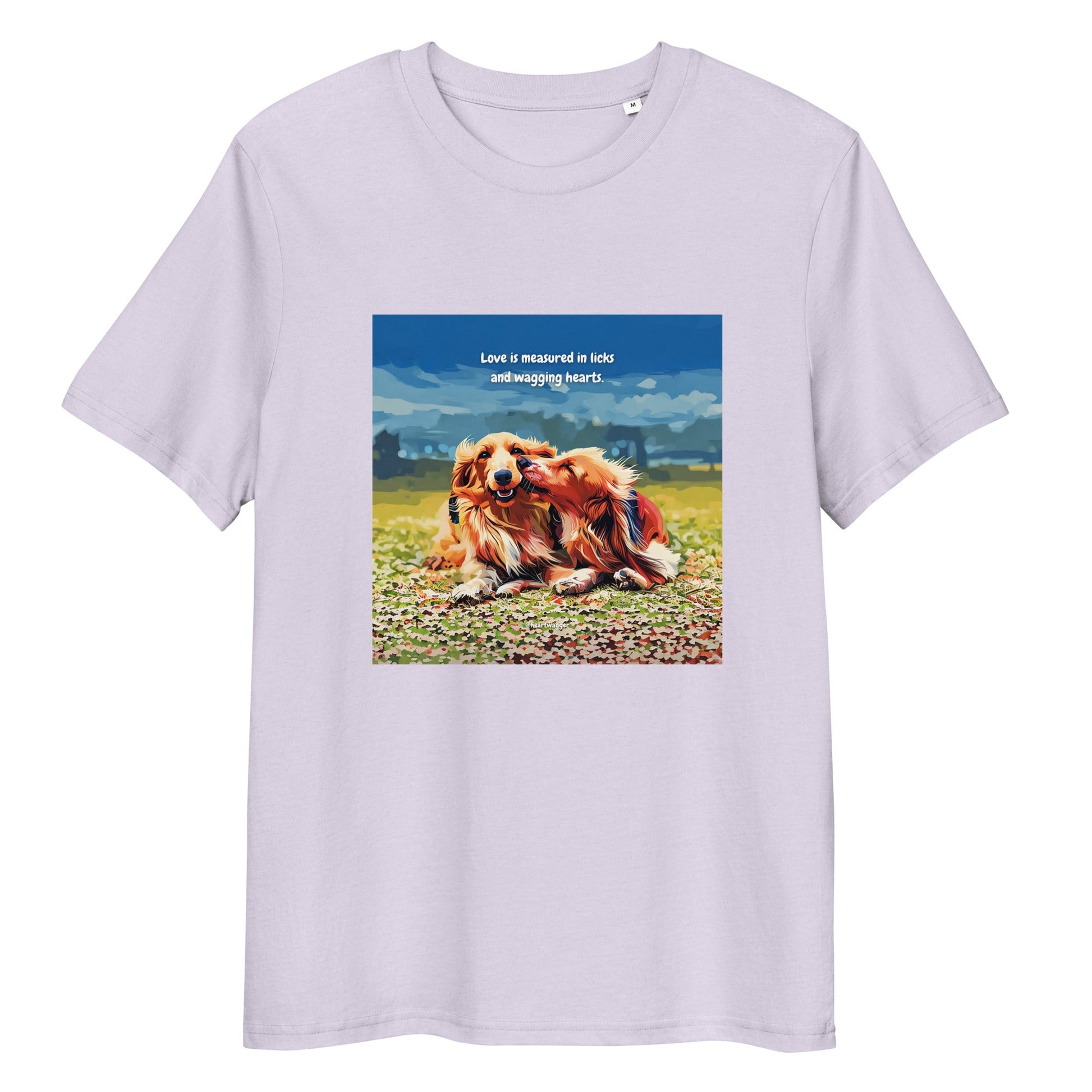 T-Shirt - Love is measured in licks and wagging hearts Lavender