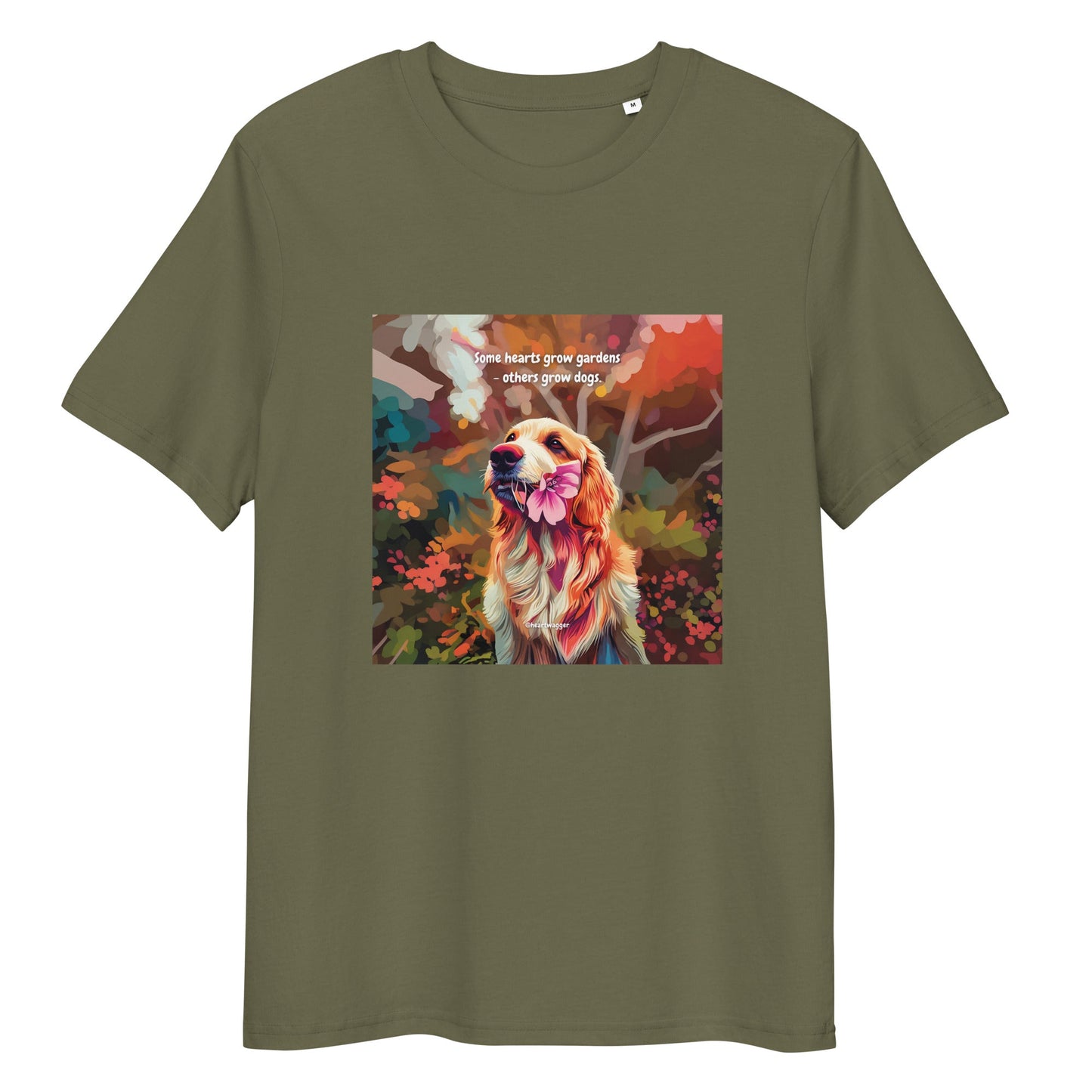 T-Shirt - Some hearts grow gardens - others grow dogs Khaki