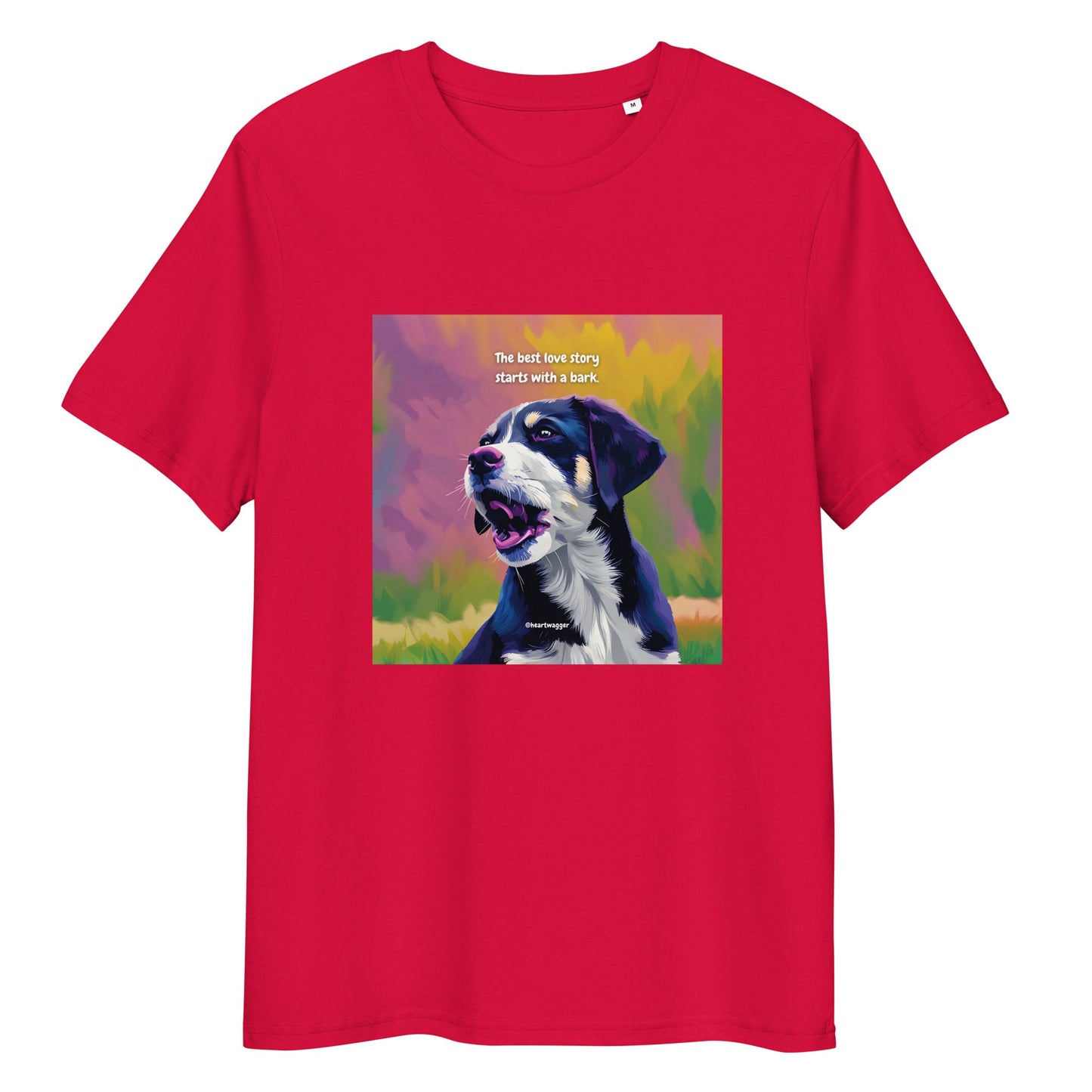 T-Shirt - The best love story starts with a bark Red