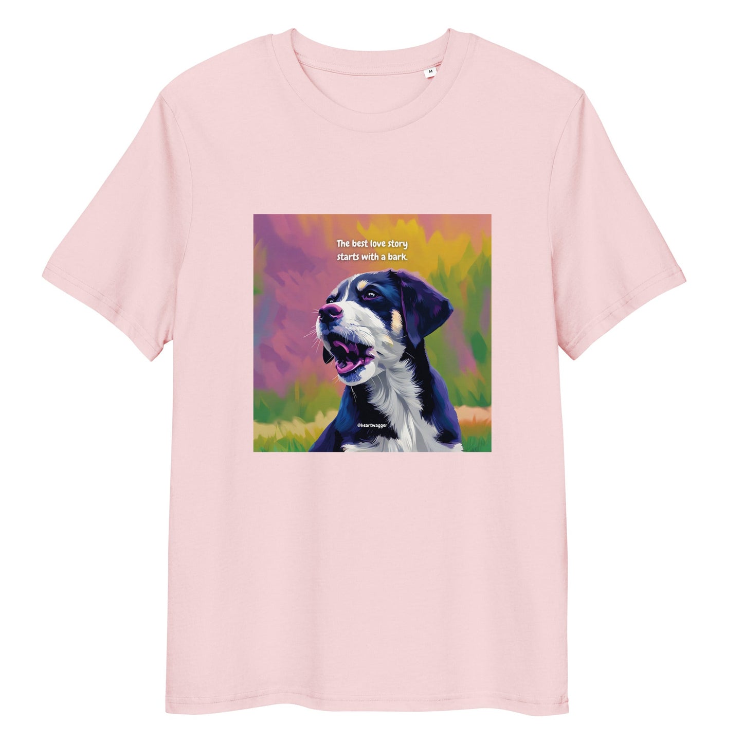 T-Shirt - The best love story starts with a bark Cotton Pink