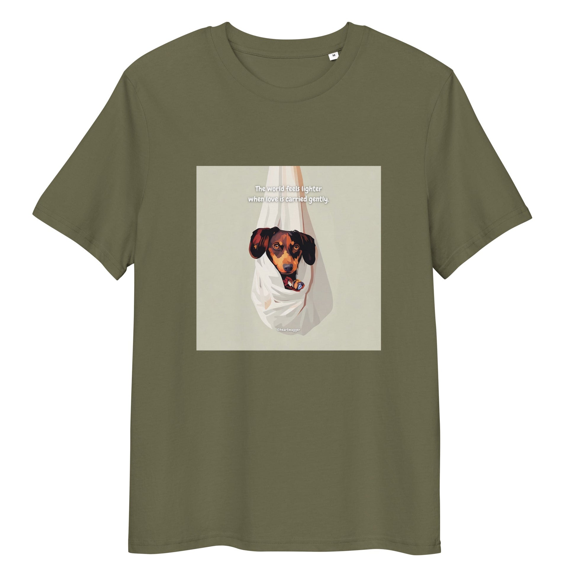 T-Shirt - The world feels lighter when love is carried gently Khaki