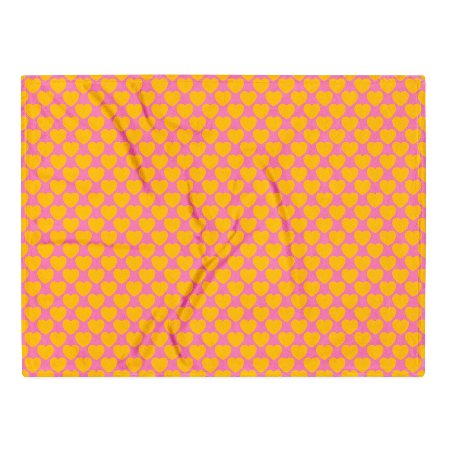 Blanket - ELLIE LOVE yellow pink - Bold heart print Default Title