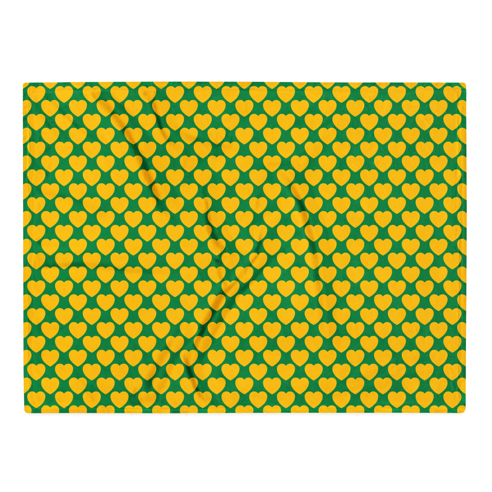 Blanket - ELLIE LOVE yellow green - Bold heart print Default Title