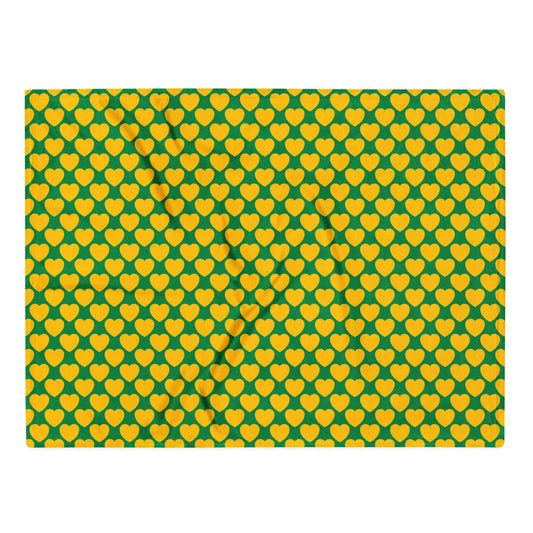 Blanket - ELLIE LOVE yellow green - Bold Heart Print