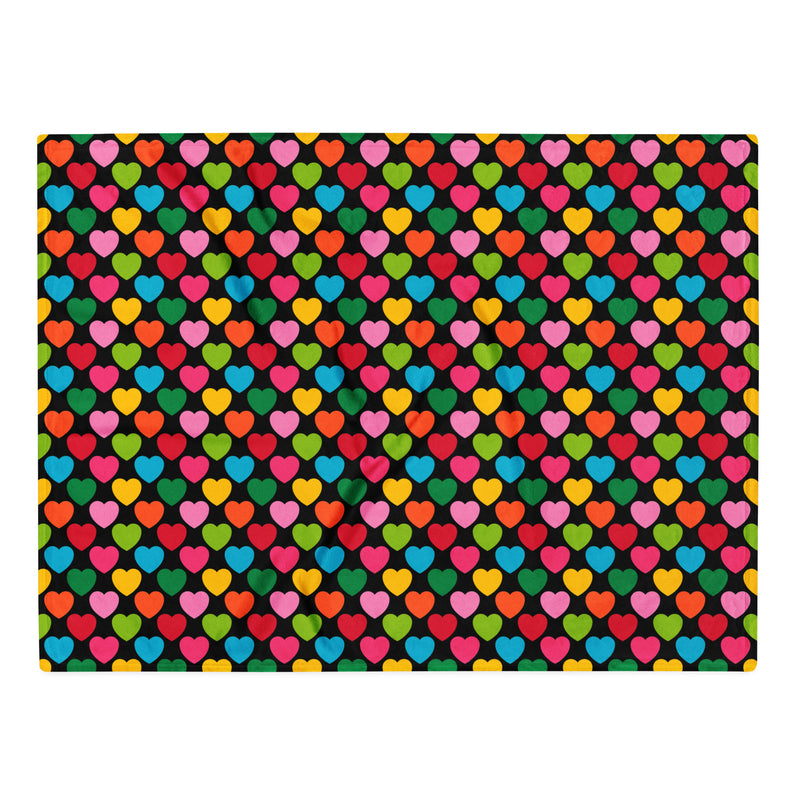 Blanket - ELLIE LOVE mix black - Bold Heart Print