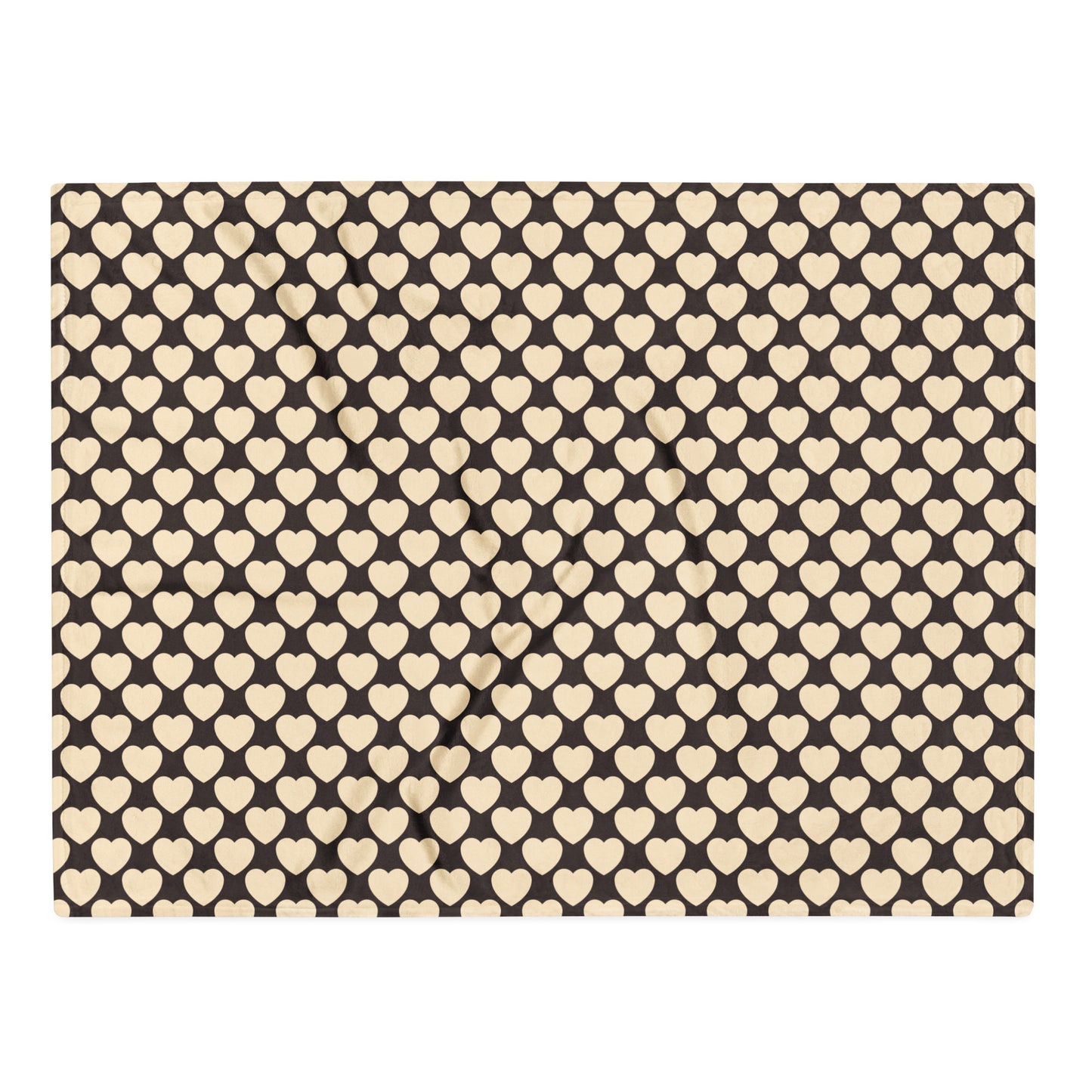 Blanket - ELLIE LOVE brown - Bold heart print Default Title
