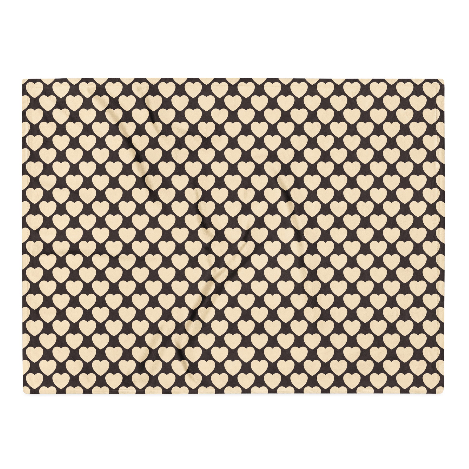 Blanket - ELLIE LOVE brown - Bold heart print Default Title