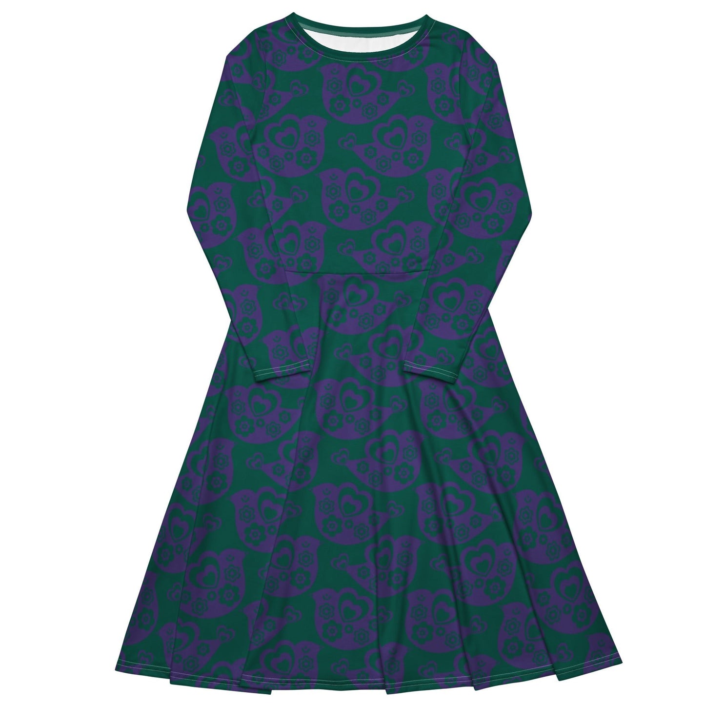 Midi Dress - TWEET LOVE green purple