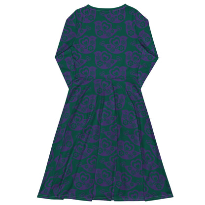 Midi Dress - TWEET LOVE green purple