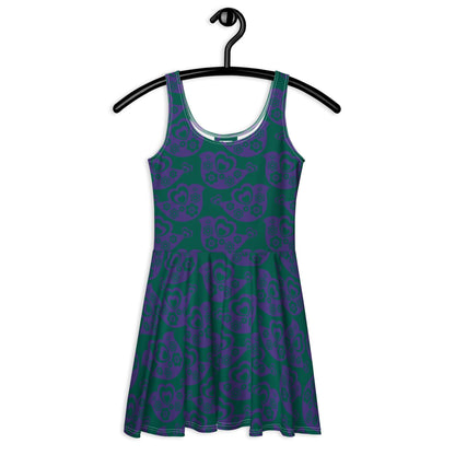 Skater Dress - TWEET LOVE green purple