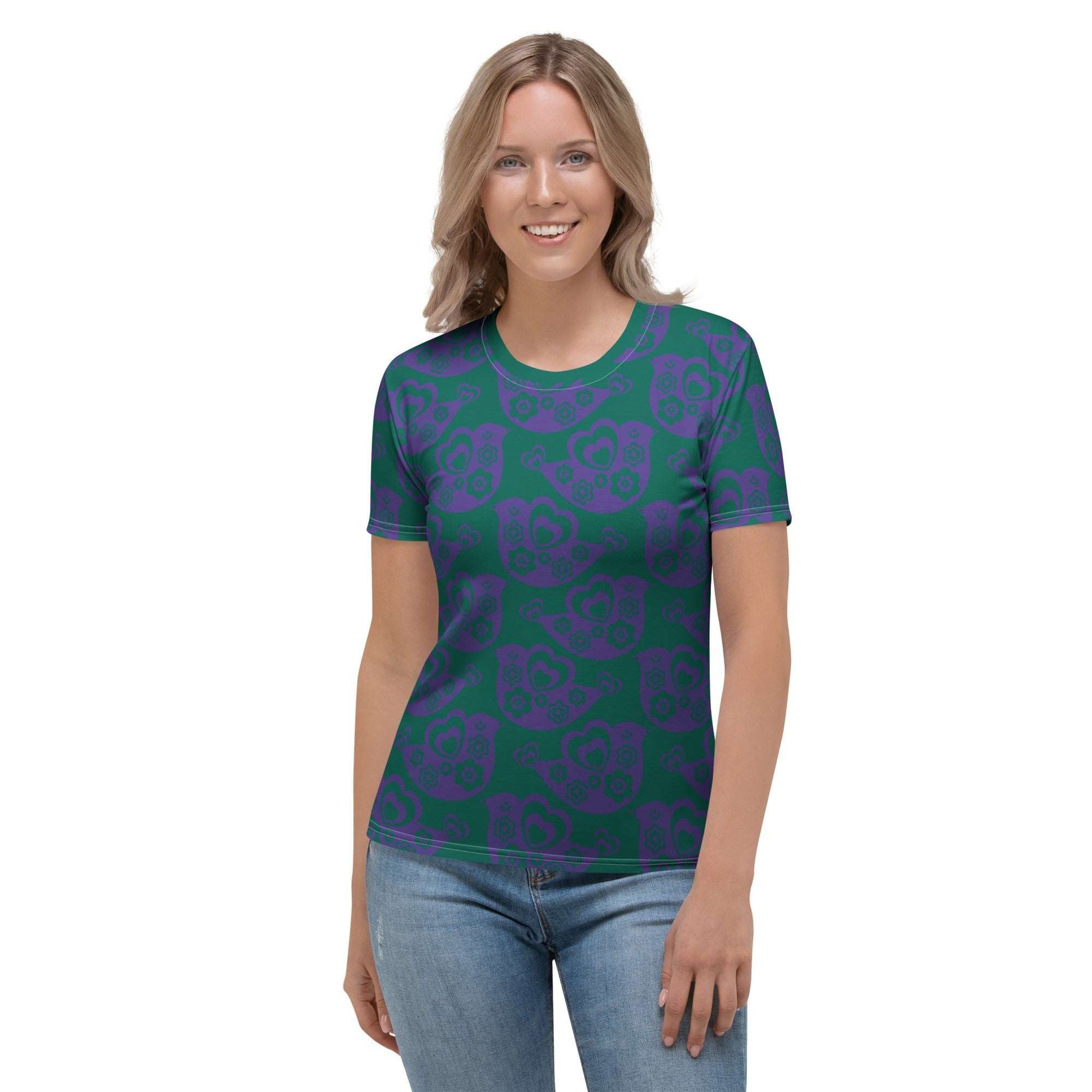 Woman's T-shirt - TWEET LOVE green purple