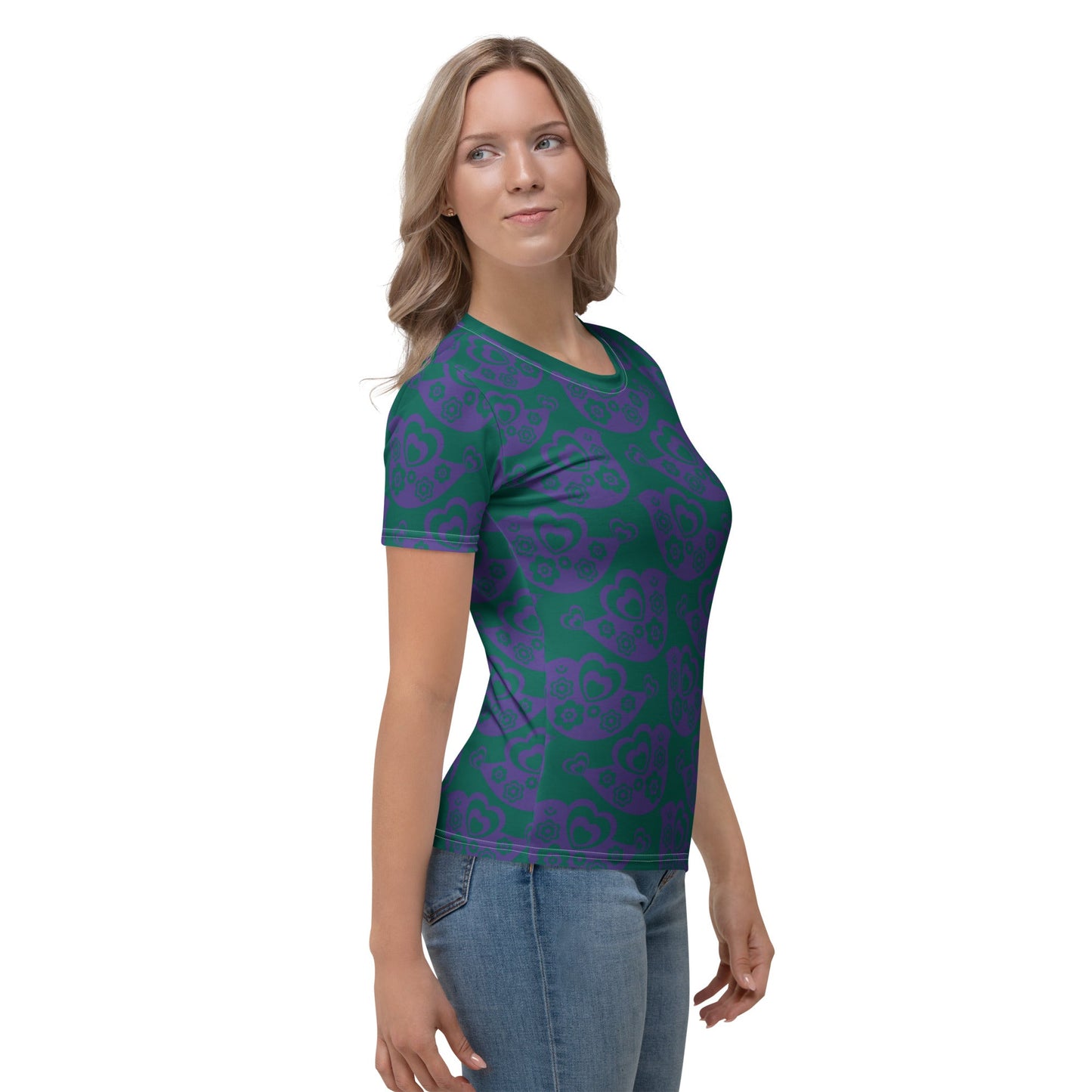 Woman's T-shirt - TWEET LOVE green purple