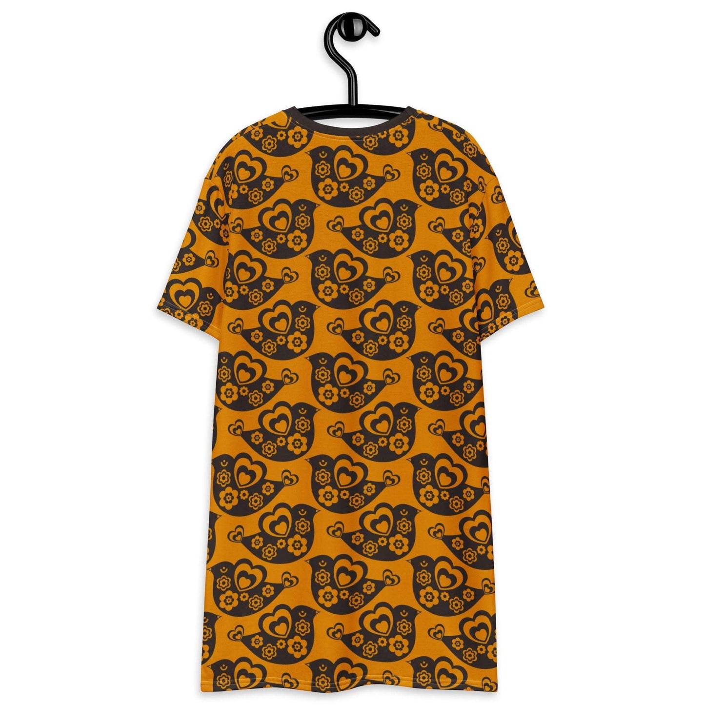 T-Shirt Dress - TWEET LOVE orange brown