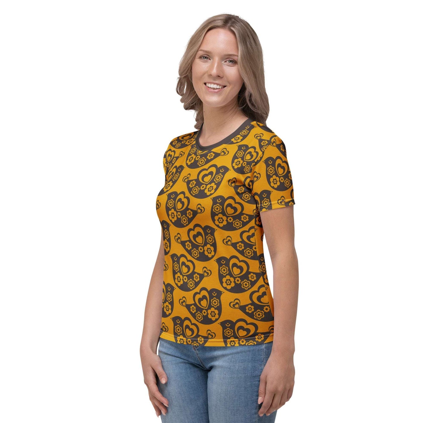 Woman's T-shirt - TWEET LOVE orange brown