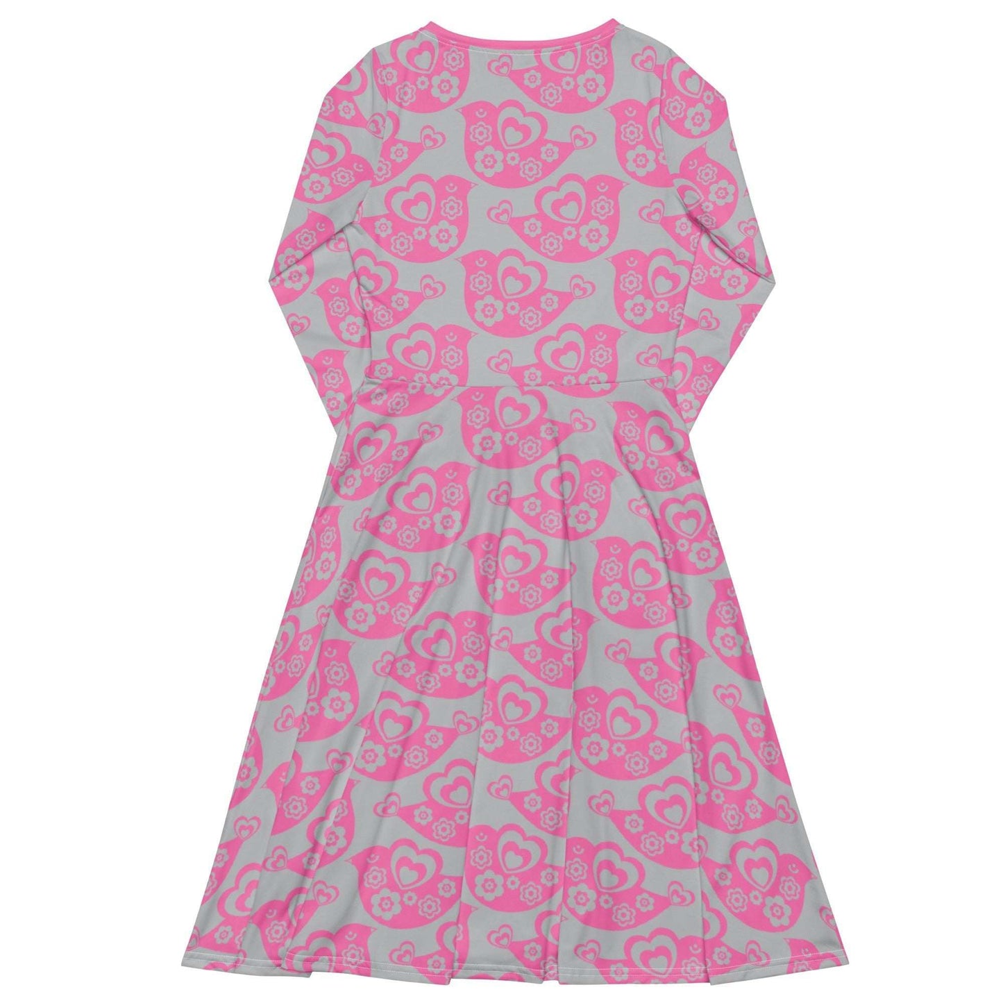 Midi Dress - TWEET LOVE pink grey