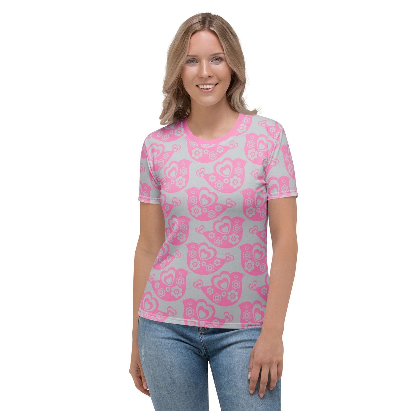 Woman's T-shirt - TWEET LOVE pink grey