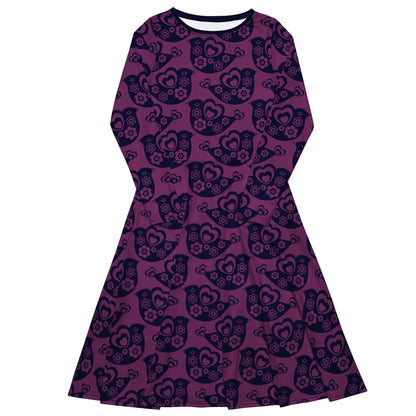 Midi Dress - TWEET LOVE plum