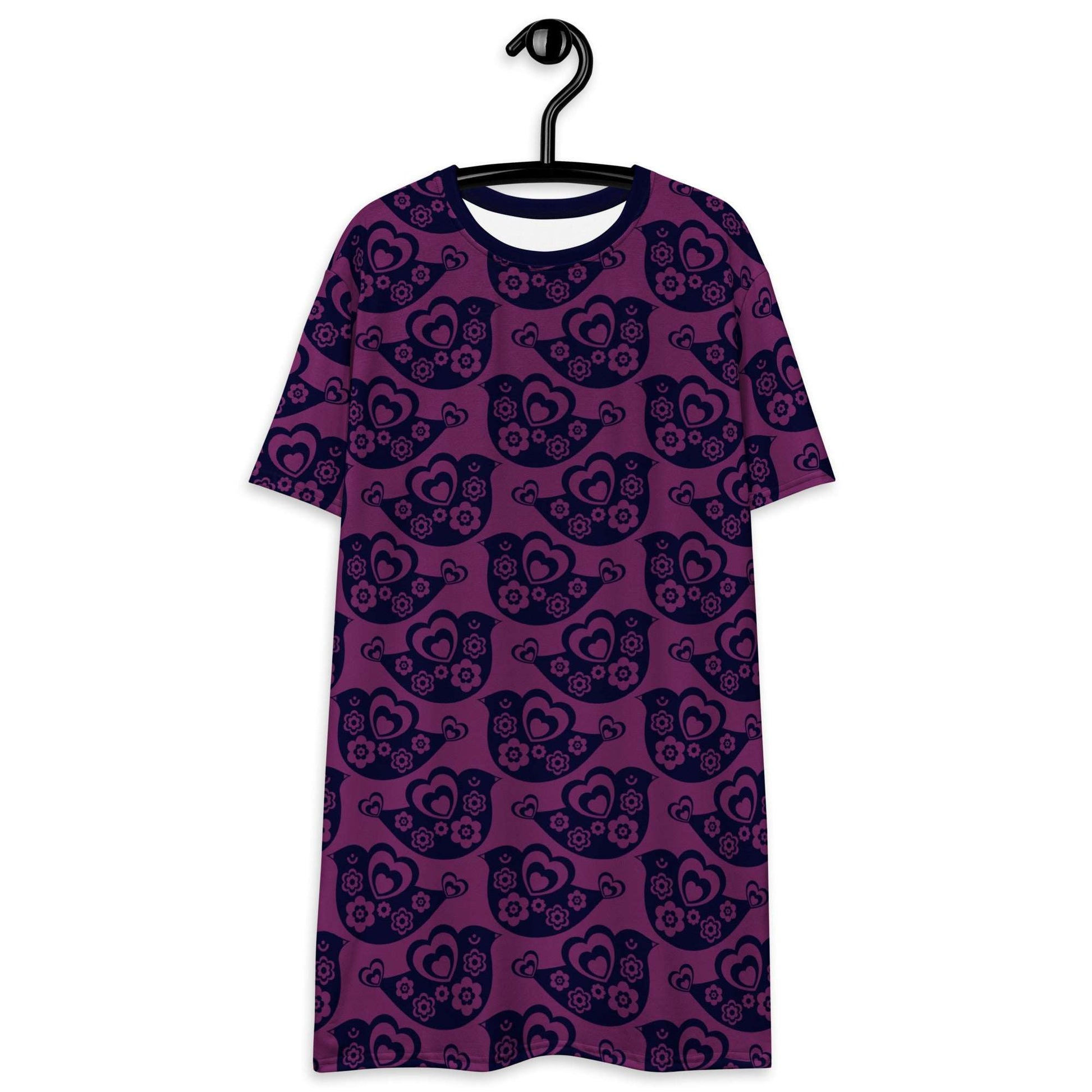 T-Shirt Dress - TWEET LOVE plum