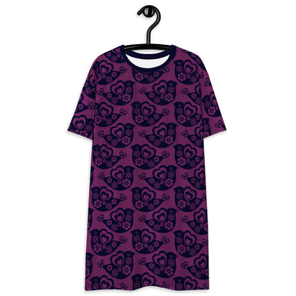 T-Shirt Dress - TWEET LOVE plum