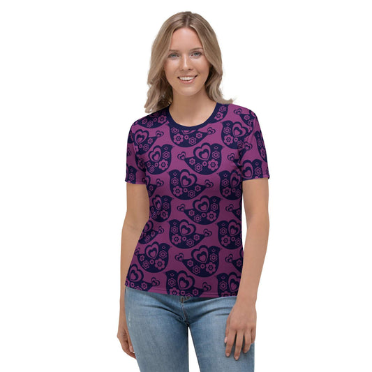 Woman's T-shirt - TWEET LOVE plum