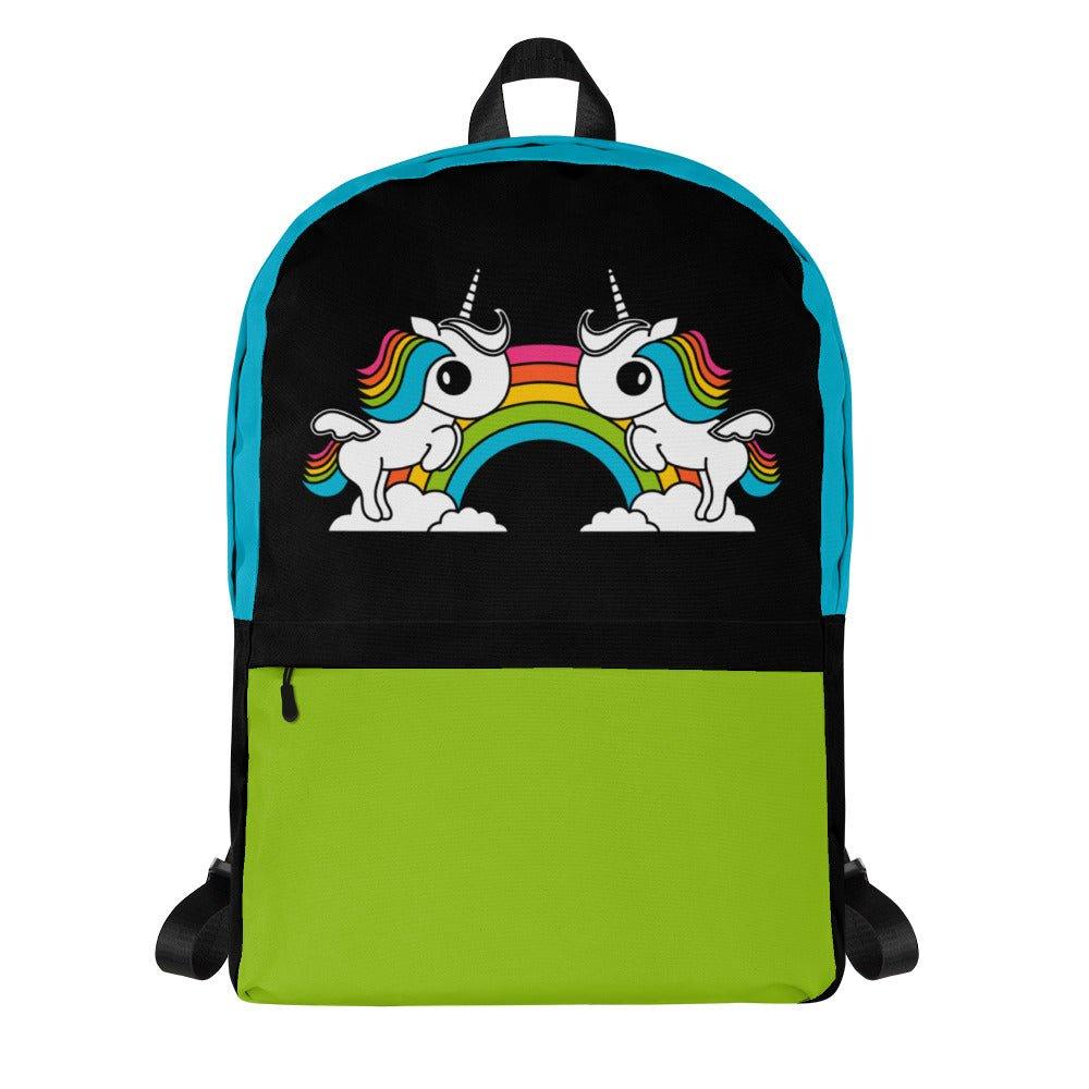 Backpack - UNIQUE black - Unicorns and rainbows print Default Title