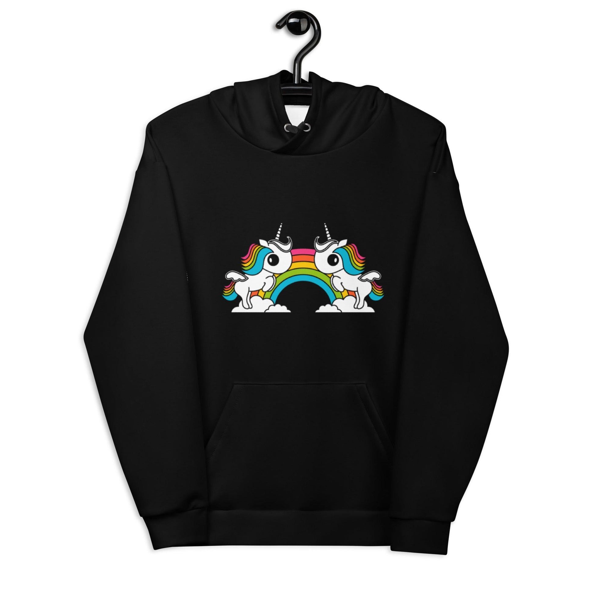 Hoodie - UNIQUE black (just unicorns)