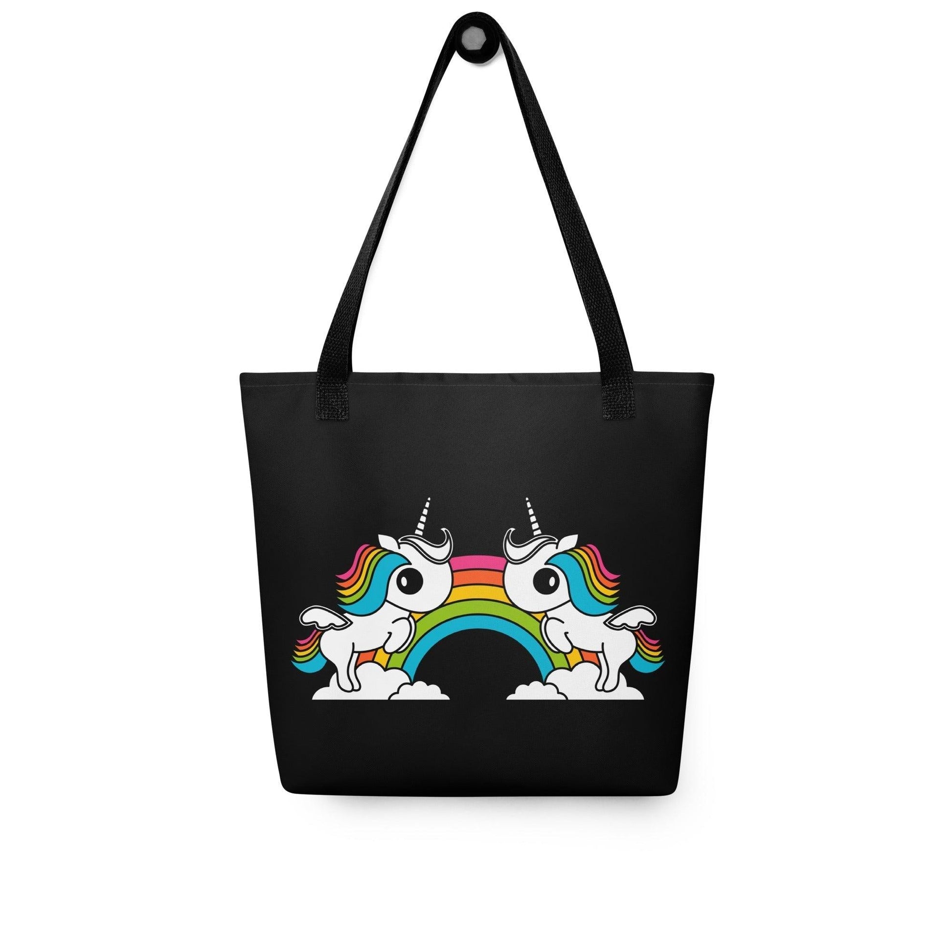 Tote bag - UNIQUE black - Unicorns and rainbows print Default Title