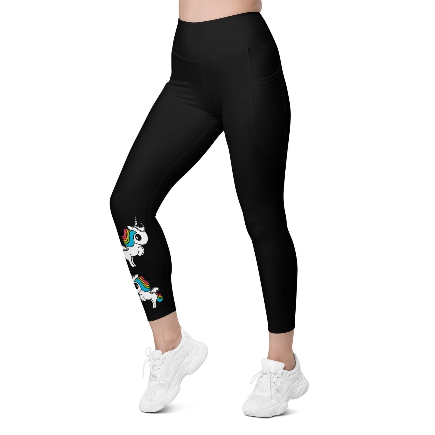 Leggings with pockets - UNIQUE color - Unicorns and rainbows print