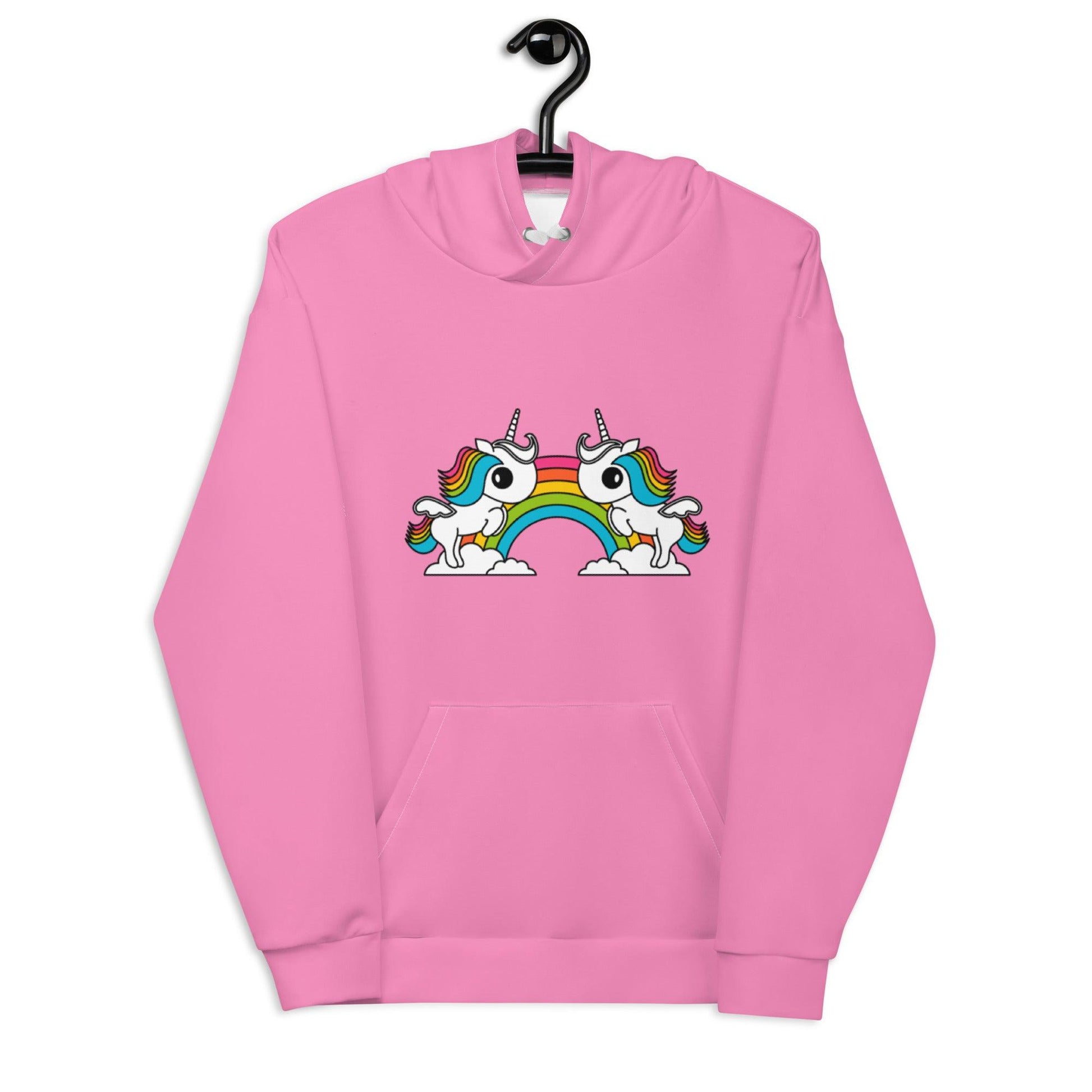 Hoodie - UNIQUE pink (just unicorns)