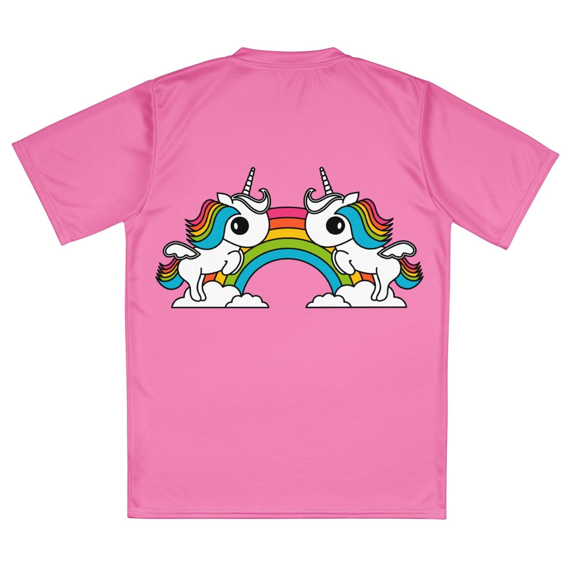 Sports Jersey - UNIQUE pink (unicorns) - Unicorns and rainbows print