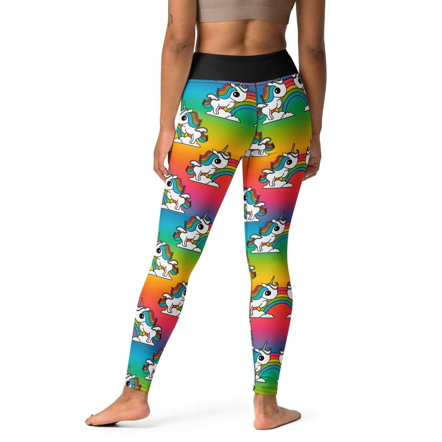 Yoga leggings -2- UNIQUE rainbow - Unicorns and rainbows print