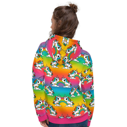 Hoodie - UNIQUE rainbow - Unicorns and rainbows print