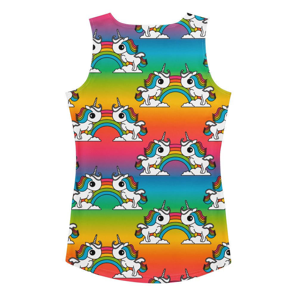 Tank top - UNIQUE rainbow - Unicorns and rainbows print XL