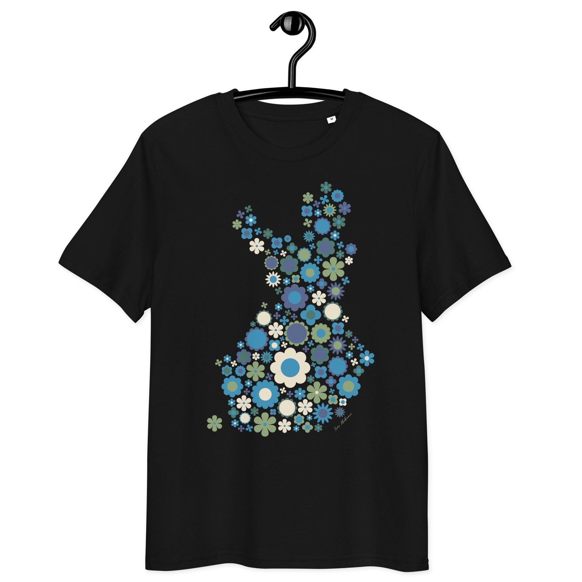 Unisex Organic Cotton T-shirt - FIN BLOOM POP blue green | SHALMIAK