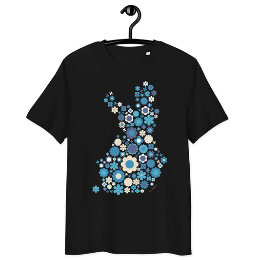 Unisex Organic Cotton T-shirt - FIN BLOOM POP blue | SHALMIAK