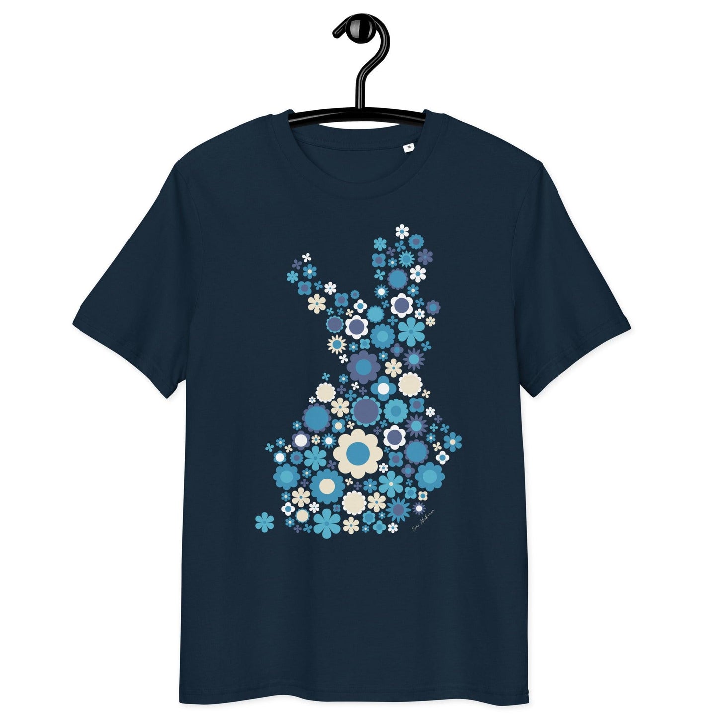 Unisex Organic Cotton T-shirt - FIN BLOOM POP blue | SHALMIAK