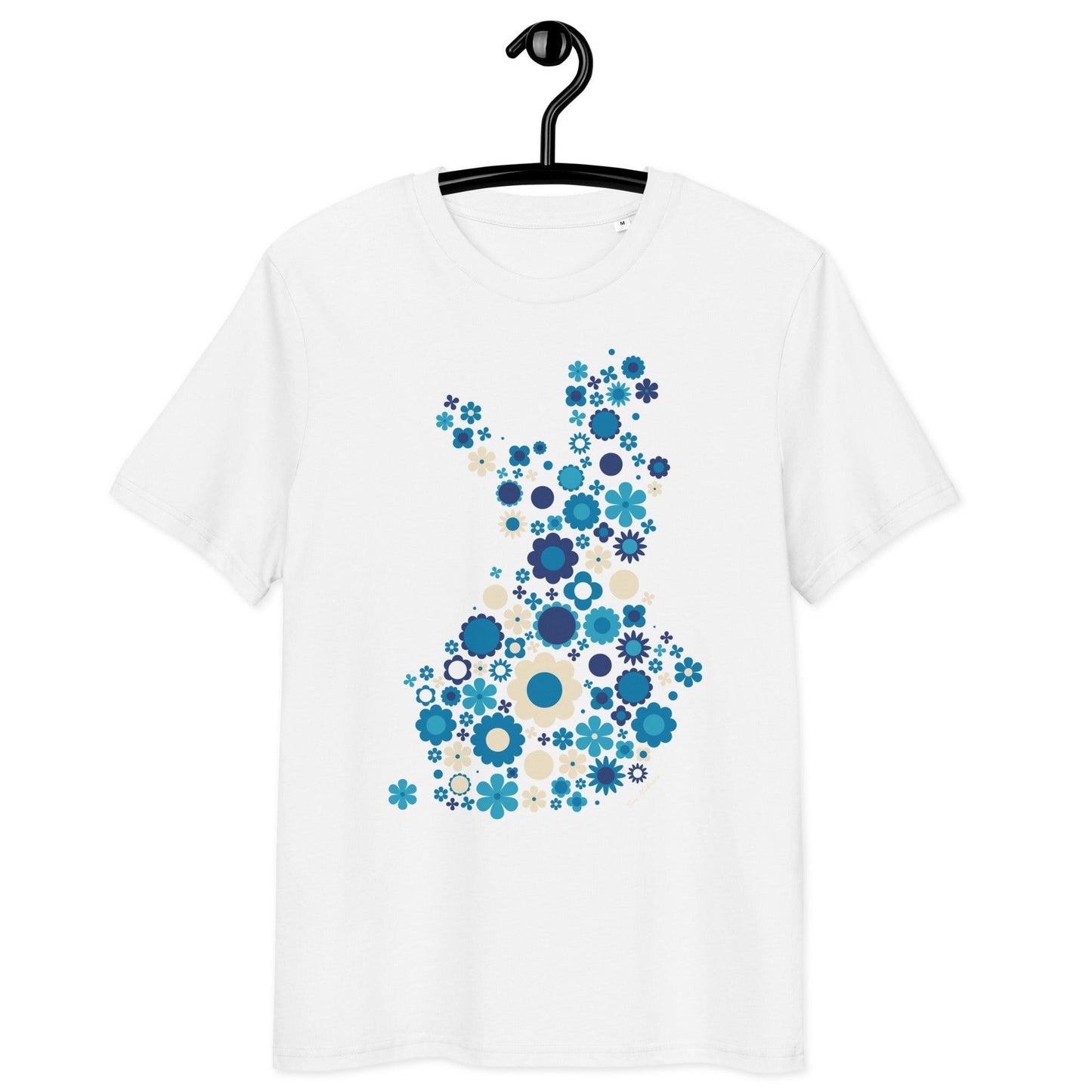Unisex Organic Cotton T-shirt - FIN BLOOM POP blue | SHALMIAK
