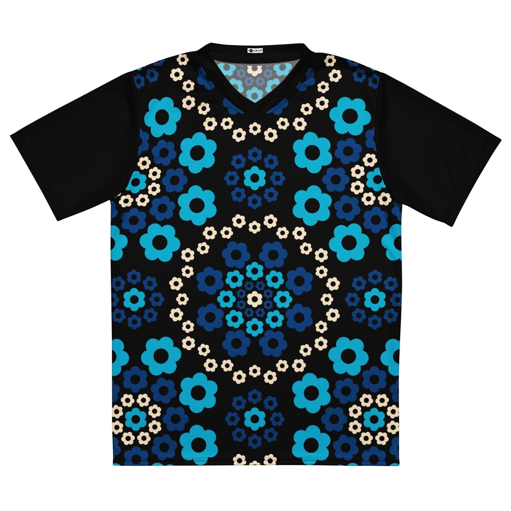 Sports Jersey - YESTERDAY blue - Graphic retro floral print 6XL