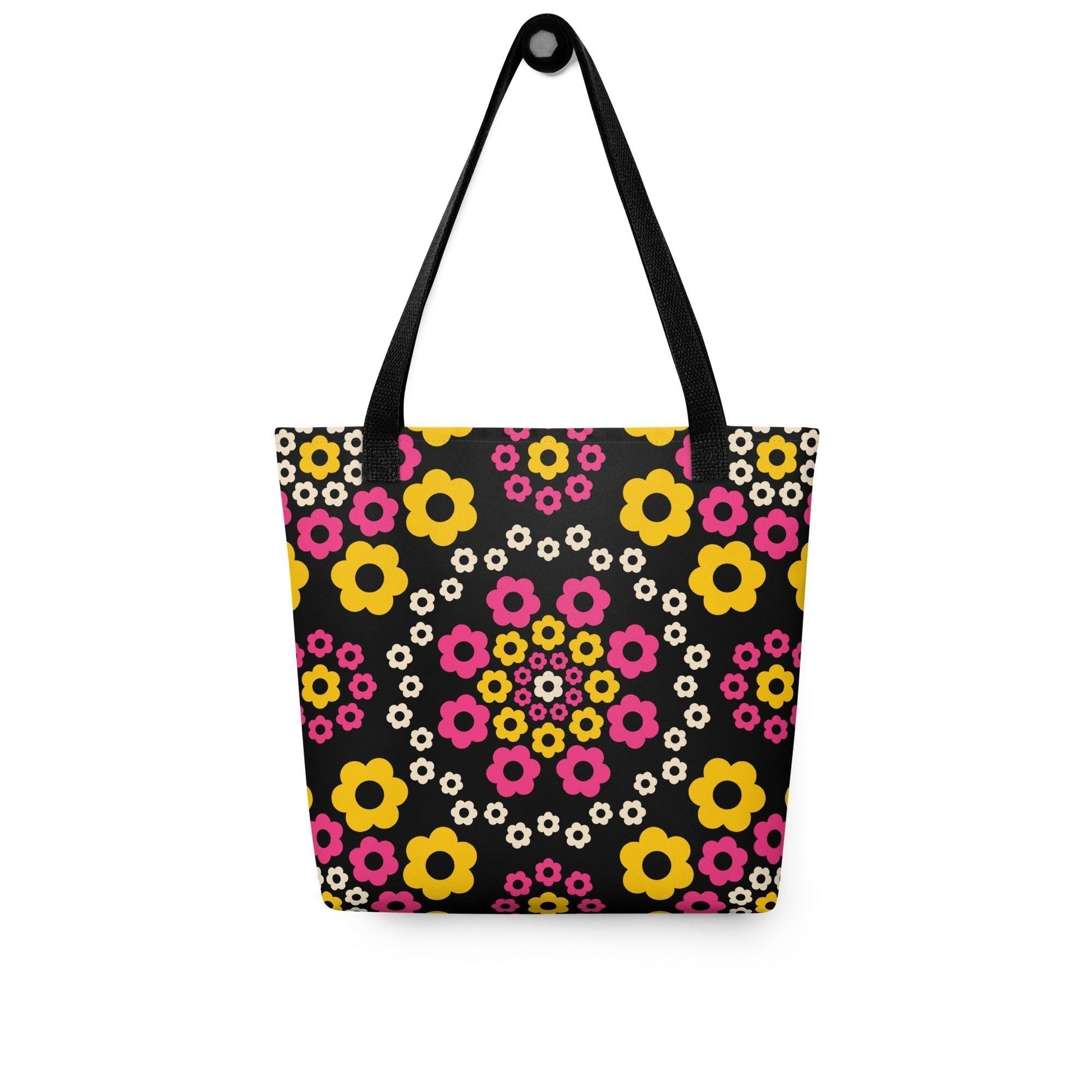 Tote bag - YESTERDAY pink yellow - Graphic retro floral print Default Title